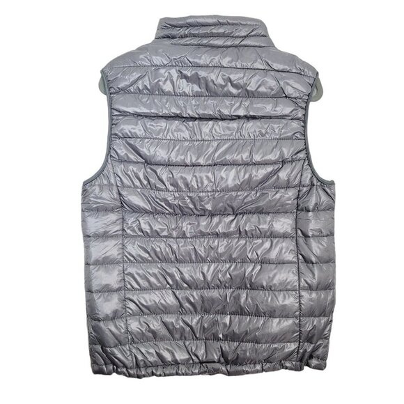 Vintage Blue Ocean Collection Puffer Vest Lightweight Liquid Gray Y2K Large NEW - Picture 2 of 9